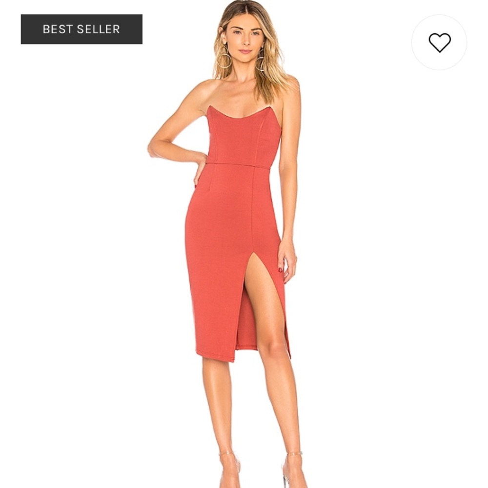 Size XS Revolve Zarah high slit midi dress